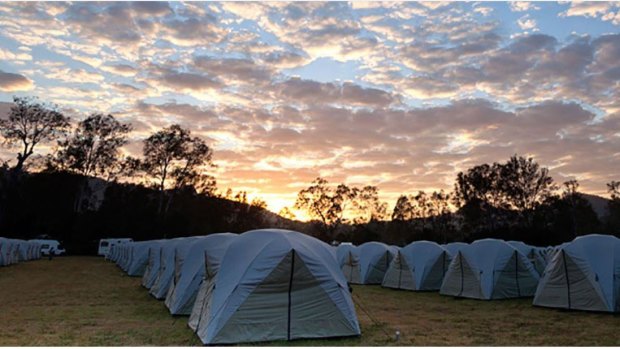Camping at the Ivory's Rock Conference and Events Centre near Ipswich.