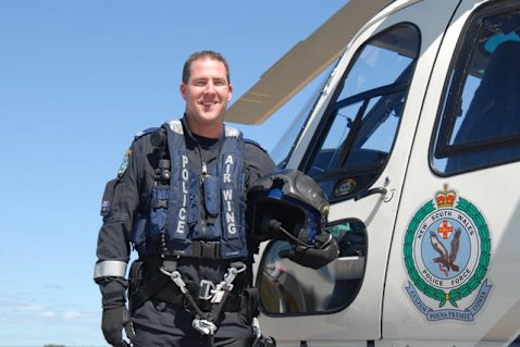 Justyn Backhouse in 2007, soon after joining the police air wing.