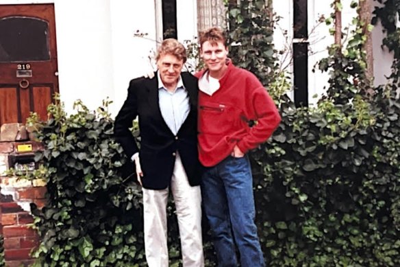 Michael Brissenden with his father Bob in Melbourne before they left for their overseas trip.