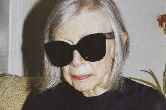 Joan Didion in her Celine sunglasses.