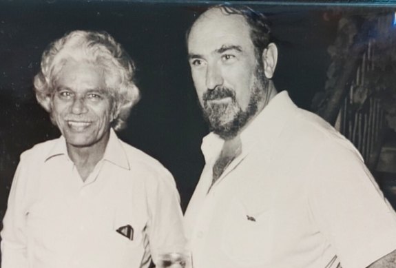 Lino Vella, Maltese newspaper publisher, with Neville Bonner the  first Indigenous Australian to become a member of Parliament.