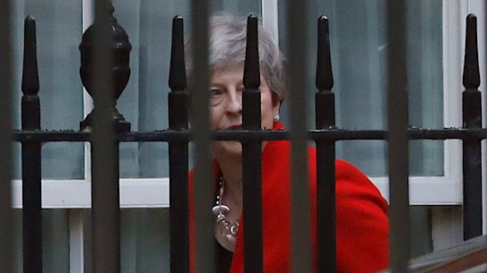 Britain's Prime Minister Theresa May leaves Downing Street in London, Friday, May 24, 2019. May announced Friday that she will step down as U.K. Conservative Party leader on June 7, admitting defeat in her attempt to take Britain out of the European Union and sparking a contest to become the country’s next prime minister.
(AP Photo/Frank Augstein)