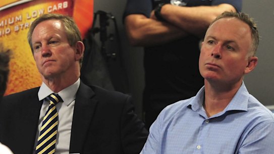 Bob Brown, left, is standing down as president while Matt Nobbs, right, is expected to be elected as Brumbies chairman.