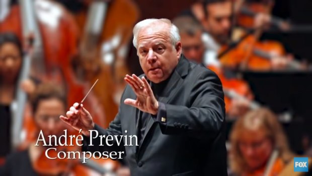 The Emmys "in memoriam" segment captioned this image "André Previn", who died in February 2019 - but the man featured is in fact Leonard Slatkin, who is alive.