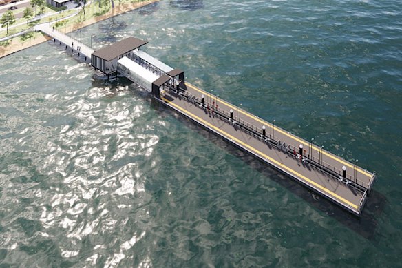 An artist impression of the Matilda Bay ferry terminal.