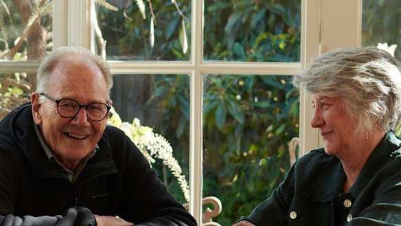 Miller at home in Castlemaine with wife Stephanie.