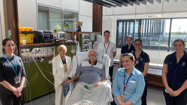 Richard, 81, spent 77 days in intensive care at a Queensland hospital with COVID-19. 