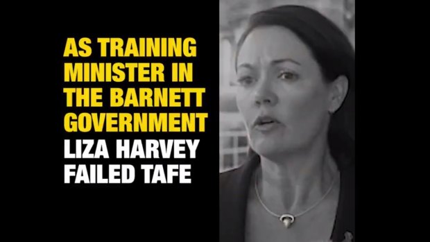 Labor has launched an attack ad on Liberal leader Liza Harvey over her time as training minister.