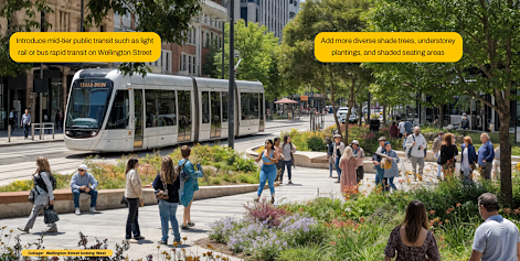 Images from the report appearing to show trams through the city’s centre.