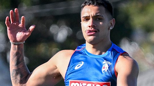 Jamarra Ugle-Hagan returned to Bulldogs training on Monday.