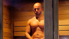 Sabri Suby in his sauna. “The ice bath is forced meditation – it’s all about the breathing and it 
really centres you. It quietens the chatter and cleans the slate.”