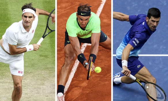 The Big Three: Roger Federer, Rafael Nadal and Novak Djokovic.