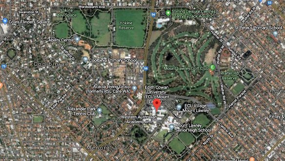 Satellite image of ECU Mount Lawley, which, under a proposal before the state government, would be sold and moved into the CBD. 