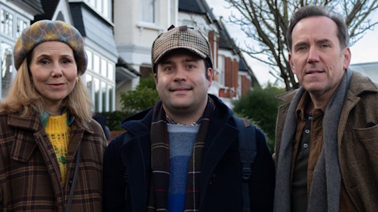 Ingrid (Sally Phillips), Austin (Michael Theo) and  Julian (Ben Miller) continue their adventures in season two of Austin.