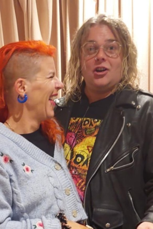 Muggleton (right) and friend Nicole Scown.