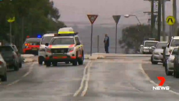 Police set up a 100-metre exclusion zone outside Nepean Hospital following a shooting on Thursday afternoon. 