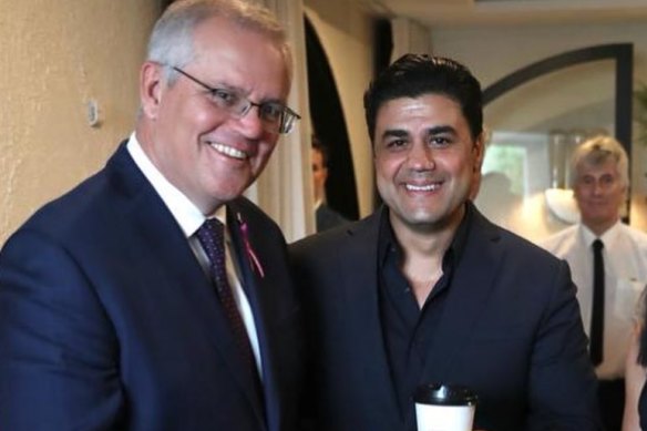 Developer Costa Meitanis with former prime minister Scott Morrison.