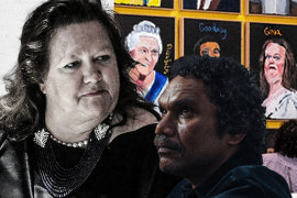 Australia’s richest person, Gina Rinehart, and Indigenous artist Vincent Namatjira.