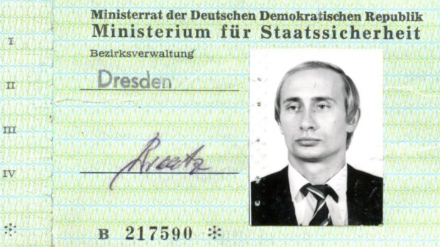 A Stasi ID pass used by Vladimir Putin when he was a Soviet spy in former East Germany has been found in the secret police archives in Dresden.