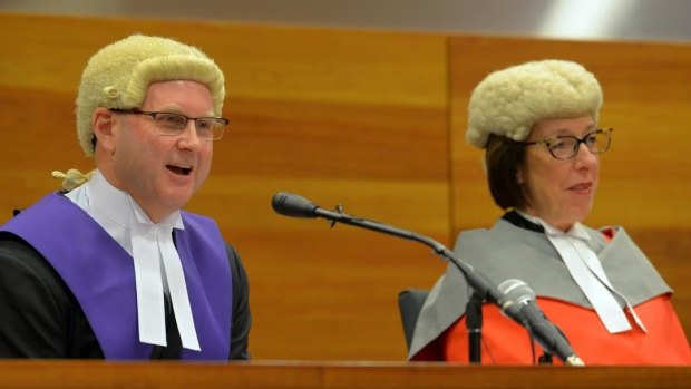 Chief Judge Peter Kidd with then Chief Justice of Victoria Marilyn Warren in 2015.