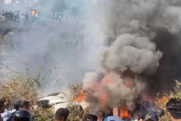 An image from a video taken at the site of the crash scene.