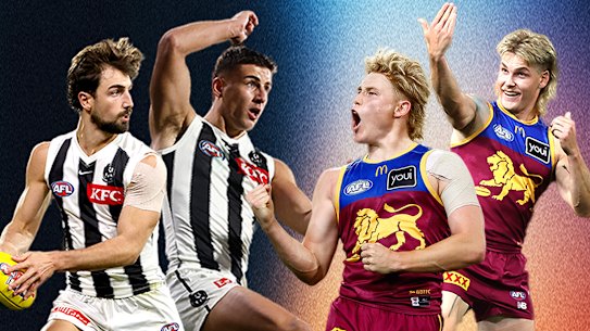 Bands of brothers go to war: (left to right): Josh Daicos, Nick Daicos, Levi Ashcroft, Will Ashcroft