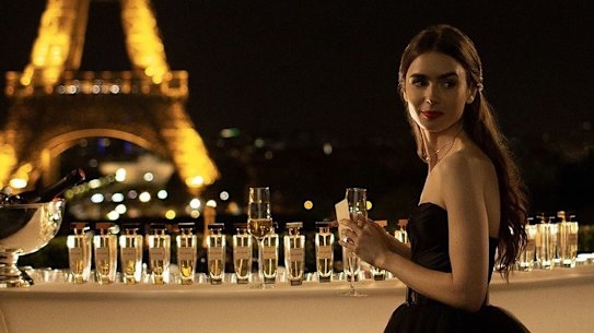Actor Lily Collins as Emily in the new Netflix show 'Emily In Paris.' 