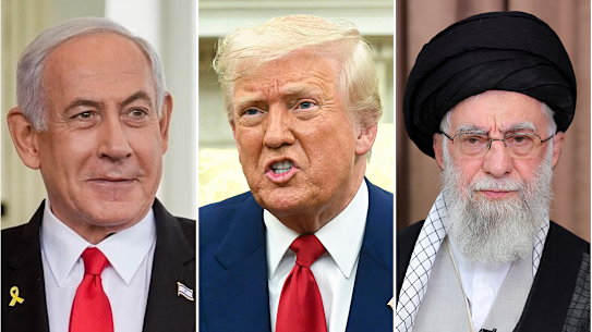 Israeli Prime Minister Benjamin Netanyahu, US President Donald Trump and Iranian Supreme Leader Ayatollah Ali Khamenei.