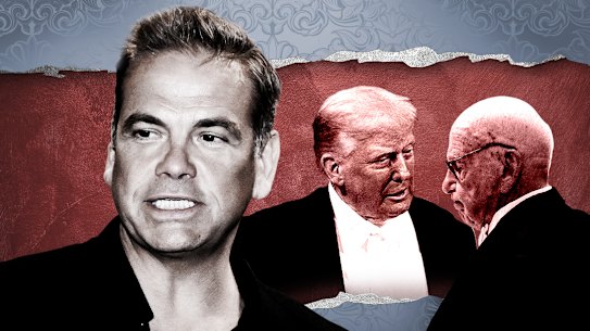 Lachlan Murdoch, Donald Trump and Rupert Murdoch.