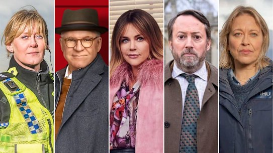 Shows to cosy up to in winter (from left): Happy Valley; Only Murders in the Building; High Potential; Ludwig and Annika.