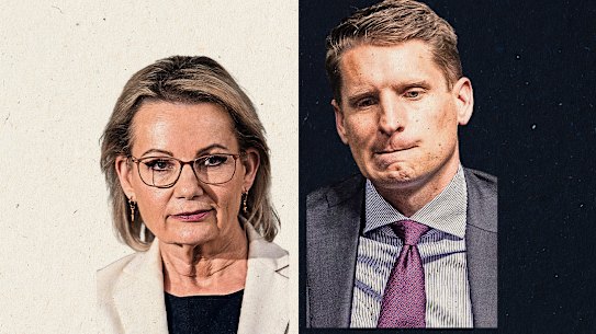 Opposition Leader Sussan Ley and former frontbencher Andrew Hastie.