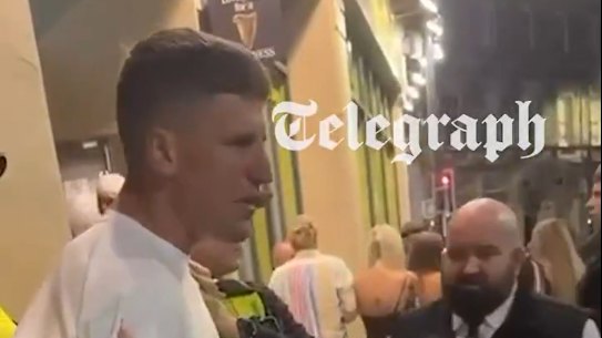 Footage has emerged of England cricketer Brydon Carse being handcuffed and arrested outside a Derby nightclub days before the second Test against Pakistan.