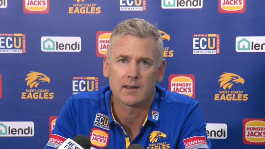 West Eagles coach Adam Simpson.