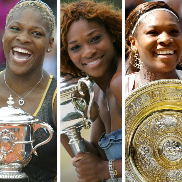 Serena Williams, grand slam titles won between 1999 and 2017.