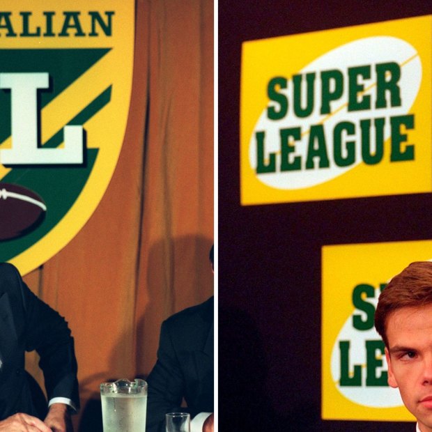 John Quayle and Lachlan Murdoch during the Super League War.