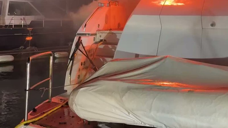 Fire rips through multiple superyachts in Mosman marina