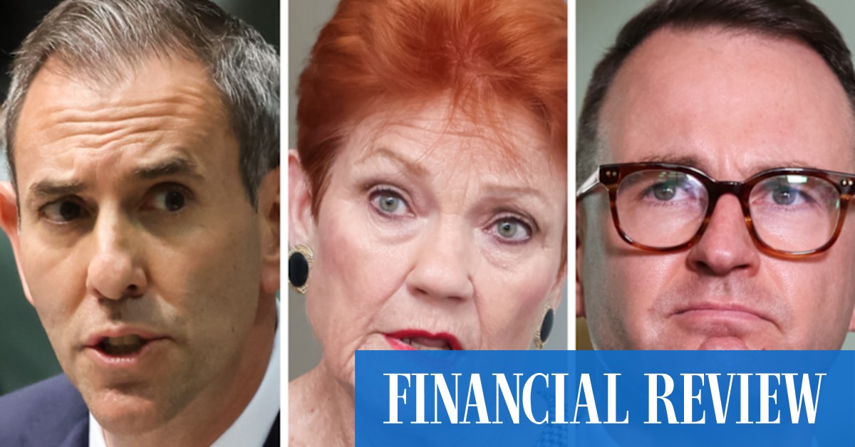 Election will be 'referendum' on super, Chalmers says in Hanson stoush - AFR