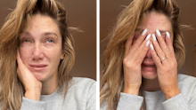 Goodrem broke down in footage filmed in the days after her injury.