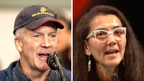 Alaska’s Republican Senate candidate, Dan Sullivan, and rival Democrat Mary Peltola.