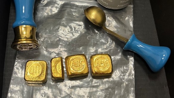 Some of the gold on its way to being turned into scrap gold and used in a GST scam.