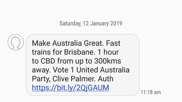 Texts from Clive Palmer have continued to be sent to Queenslanders on Saturday.