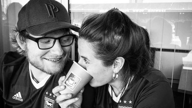 Ed Sheeran, seen here in a photo from his Instagram page, has confirmed for the first time that he and long-time girlfriend Cherry Seaborn, right, are married.