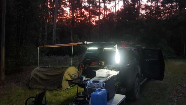 Sunset at the isolated camping spot.