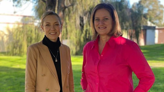 Nationals leader Mia Davies with North West Central candidate Merome Beard.