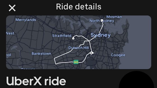 Nadia’s Uber trip, when the driver got lost.