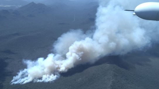 Aerial images of a bushfire in the Grampians on Tuesday.
