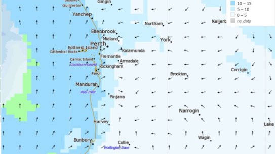 While the cooling seabreeze is benefitting coastal suburbs and the city, eastern areas will continue to get hotter while the winds come from the east.