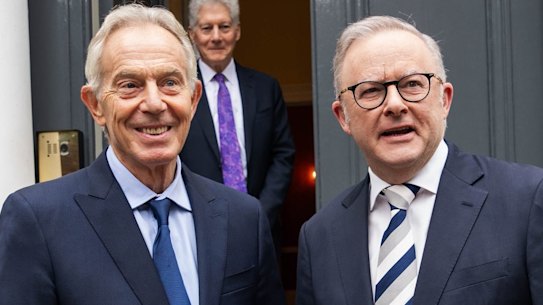 Prime Minister Anthony Albanese met with Tony Blair while in London.