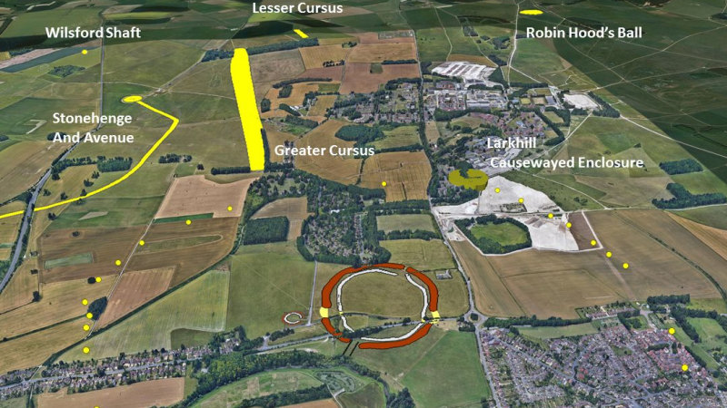 Map Of Stonehenge And Surrounding Area Prehistoric Stone Circle 4500-Years-Old Found Near Stonehenge