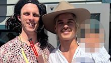 Max Holmes and Bailey Smith in one of the posts that got Geelong’s Mad Monday cancelled.